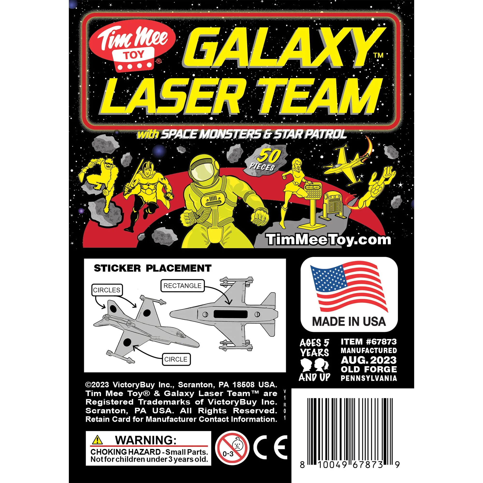 TimMee Galaxy Laser Team SPACE Figures - Red vs Yellow 50pc Set - Made in USA