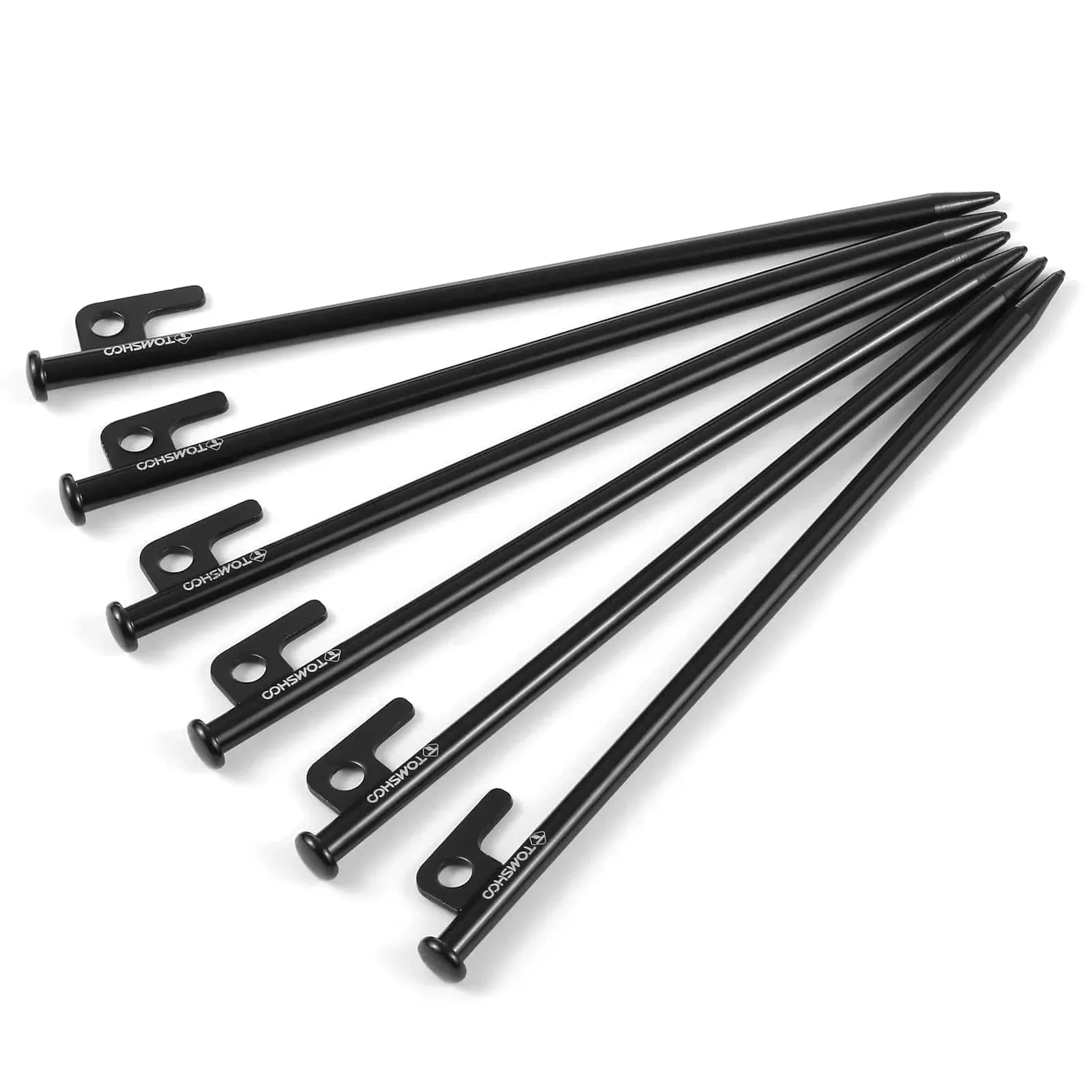 TOMSHOO 8 Inch /12 Inch Tent Pegs 6PCS Heavy Duty Steel Tent Stakes for Outdoor Camping Canopy Awning Camping Accessories