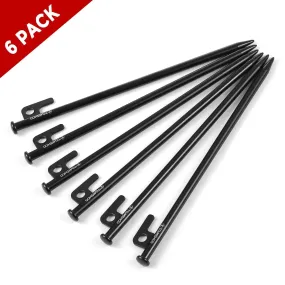 TOMSHOO 8 Inch /12 Inch Tent Pegs 6PCS Heavy Duty Steel Tent Stakes for Outdoor Camping Canopy Awning Camping Accessories