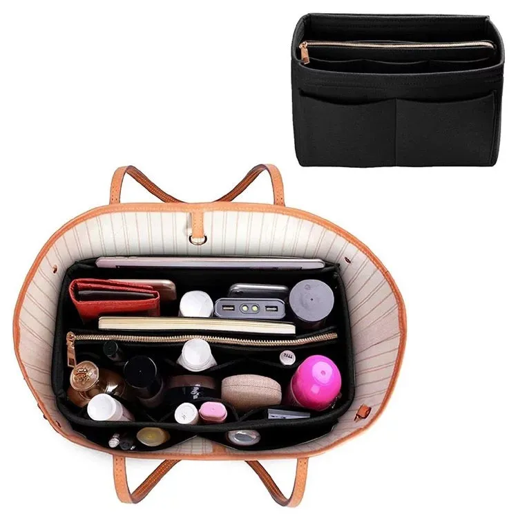 Tote Bag Purse Organizer Insert - Black