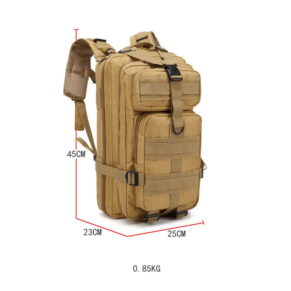 US 30L Military Tactical Bag Camping Outdoor EDC Travel Rucksack Hiking Backpack