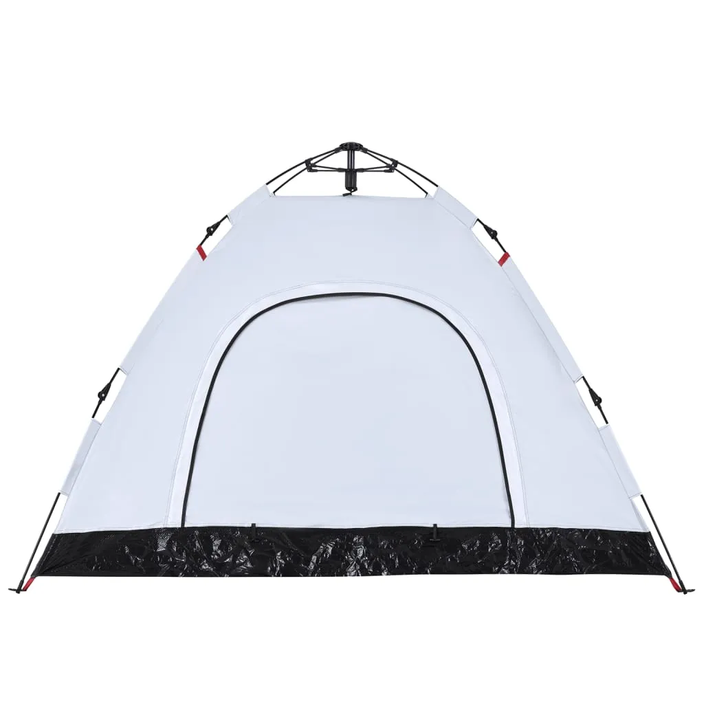 vidaXL Camping Tent 3-Person White Blackout Fabric Quick Release