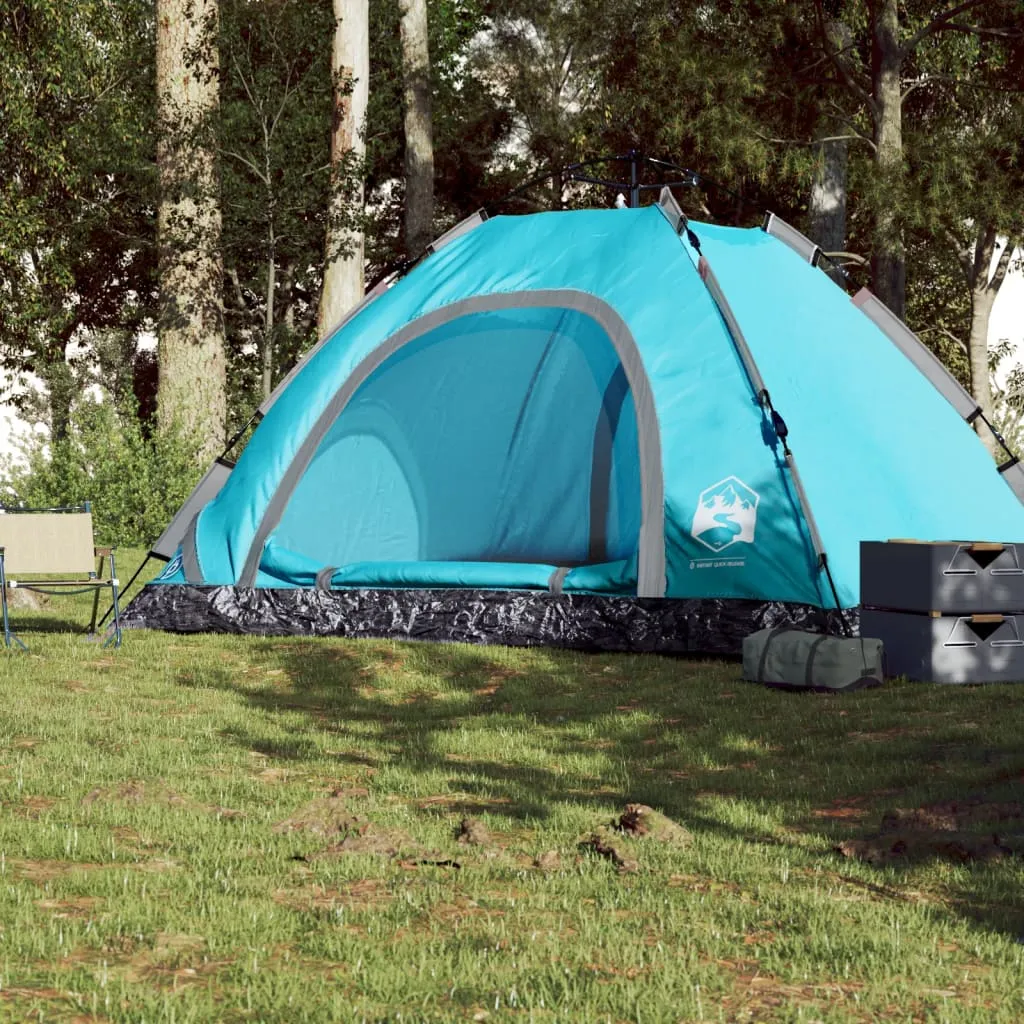 vidaXL Camping Tent 5-Person Blue Quick Release