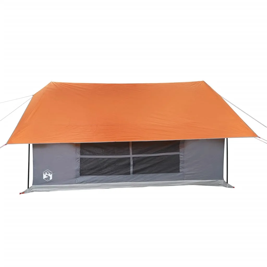 vidaXL Camping Tent 5-Person Grey and Orange Waterproof