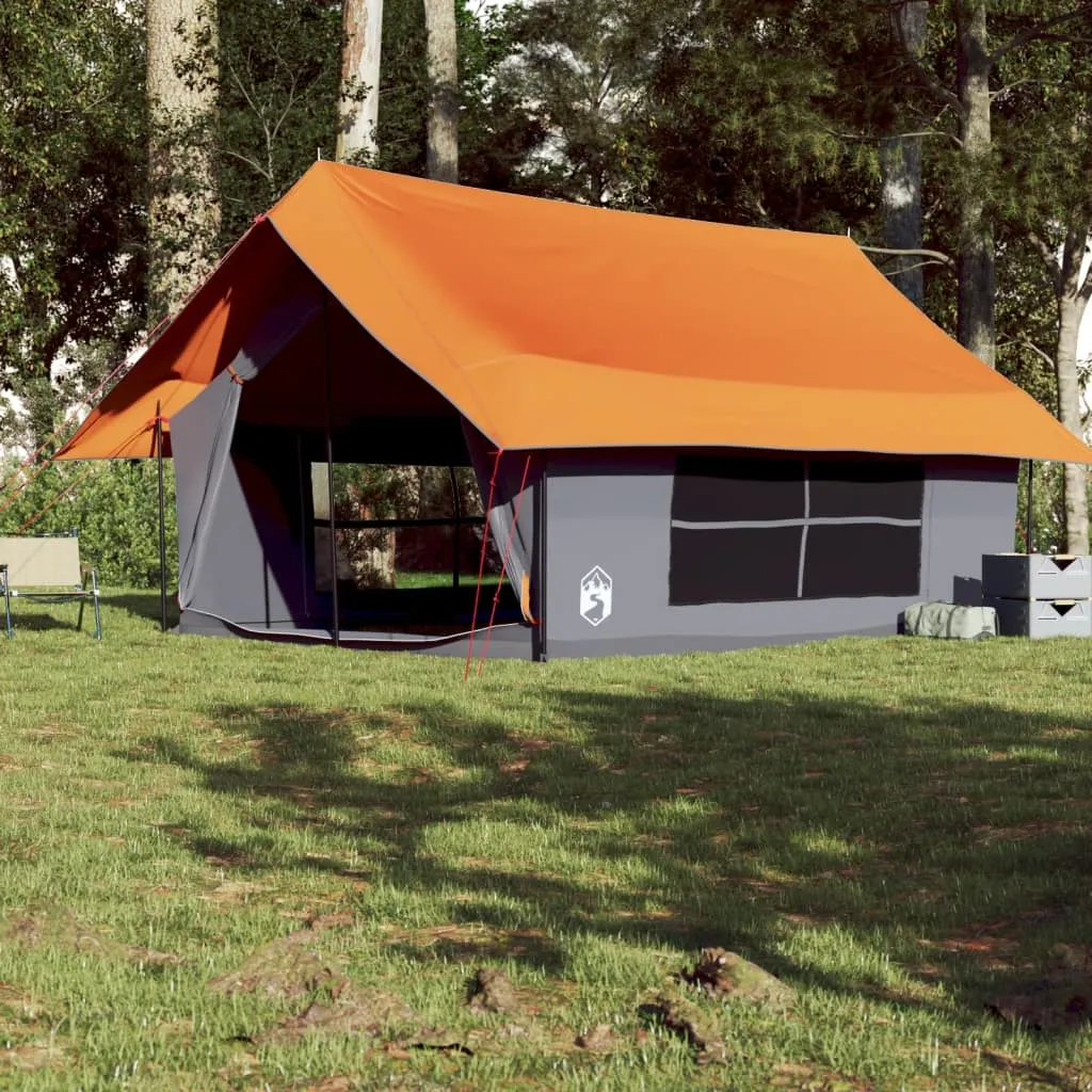 vidaXL Camping Tent 5-Person Grey and Orange Waterproof