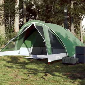 vidaXL Camping Tent Cabin 4-Person Green Waterproof