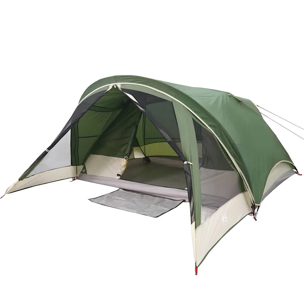 vidaXL Camping Tent Cabin 4-Person Green Waterproof