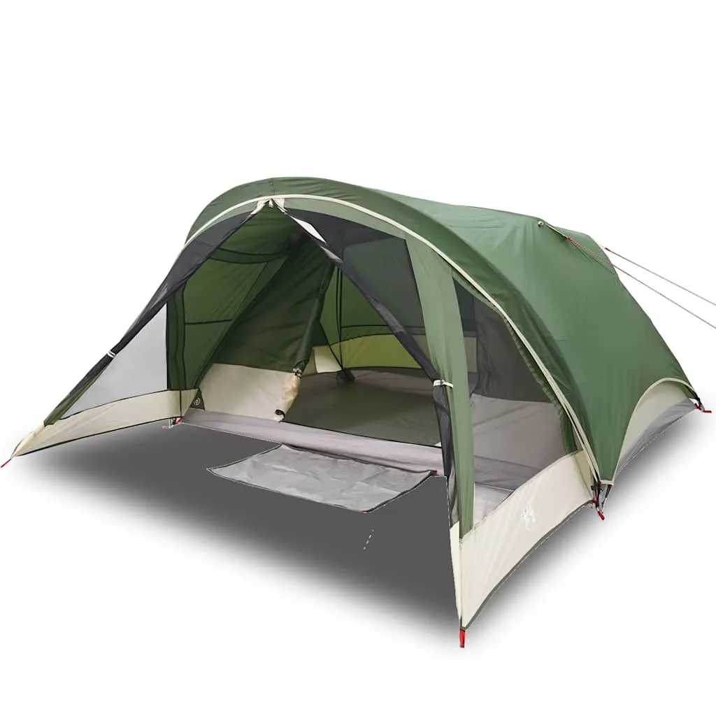 vidaXL Camping Tent Cabin 4-Person Green Waterproof