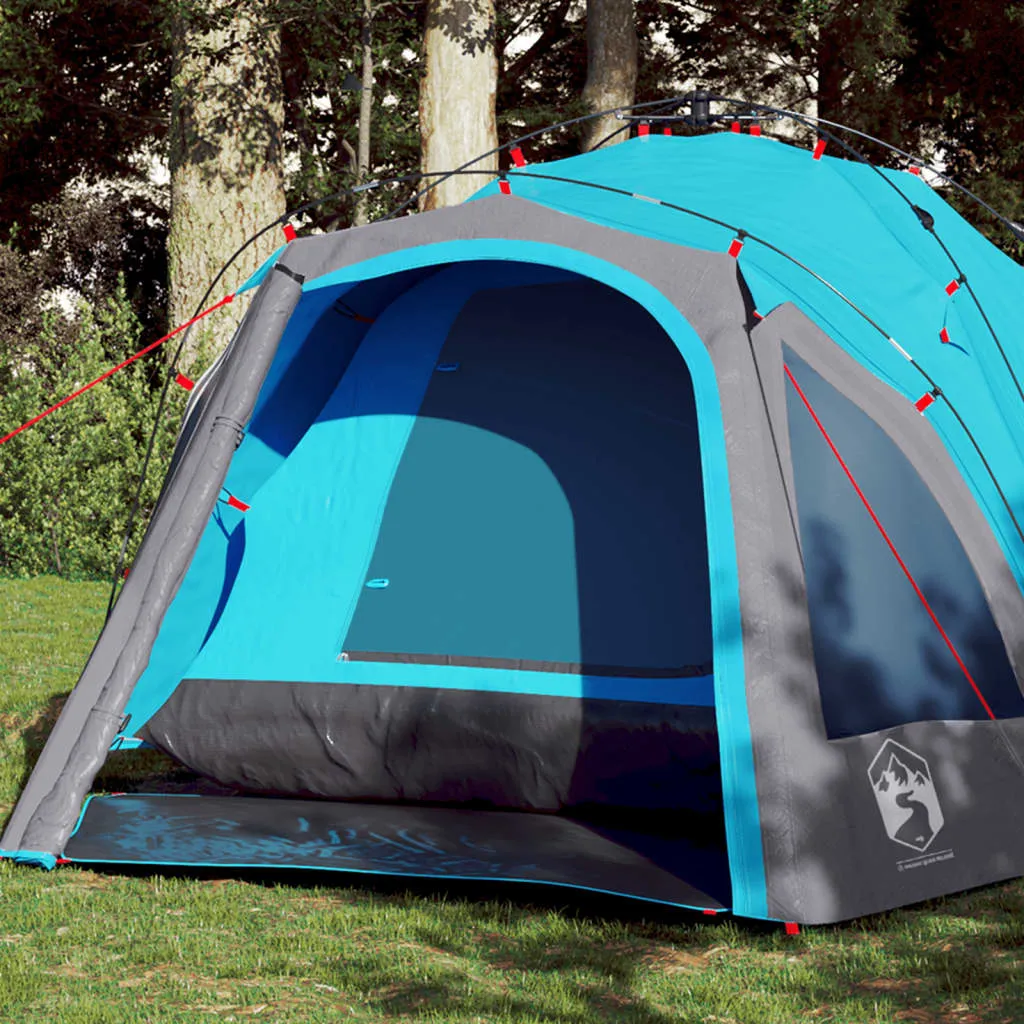 vidaXL Camping Tent Dome 3-Person Blue Quick Release