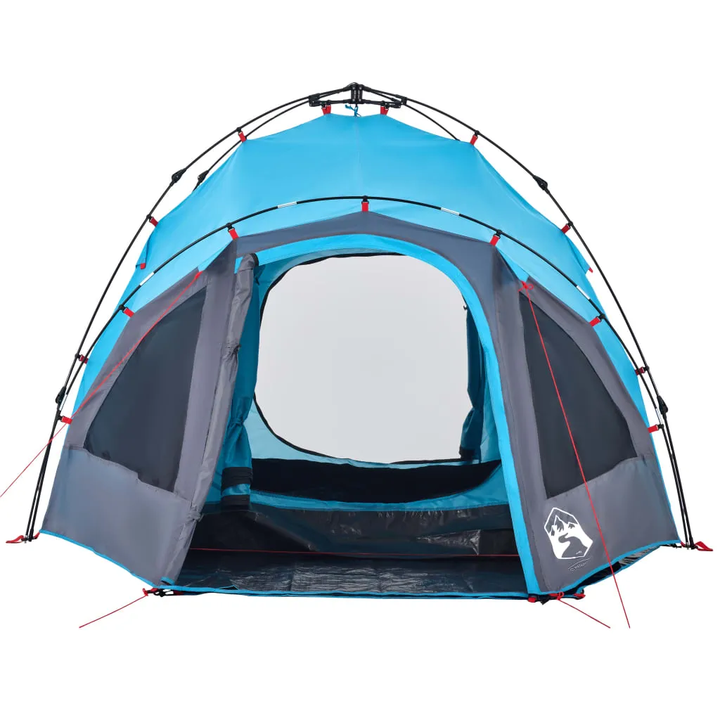 vidaXL Camping Tent Dome 3-Person Blue Quick Release