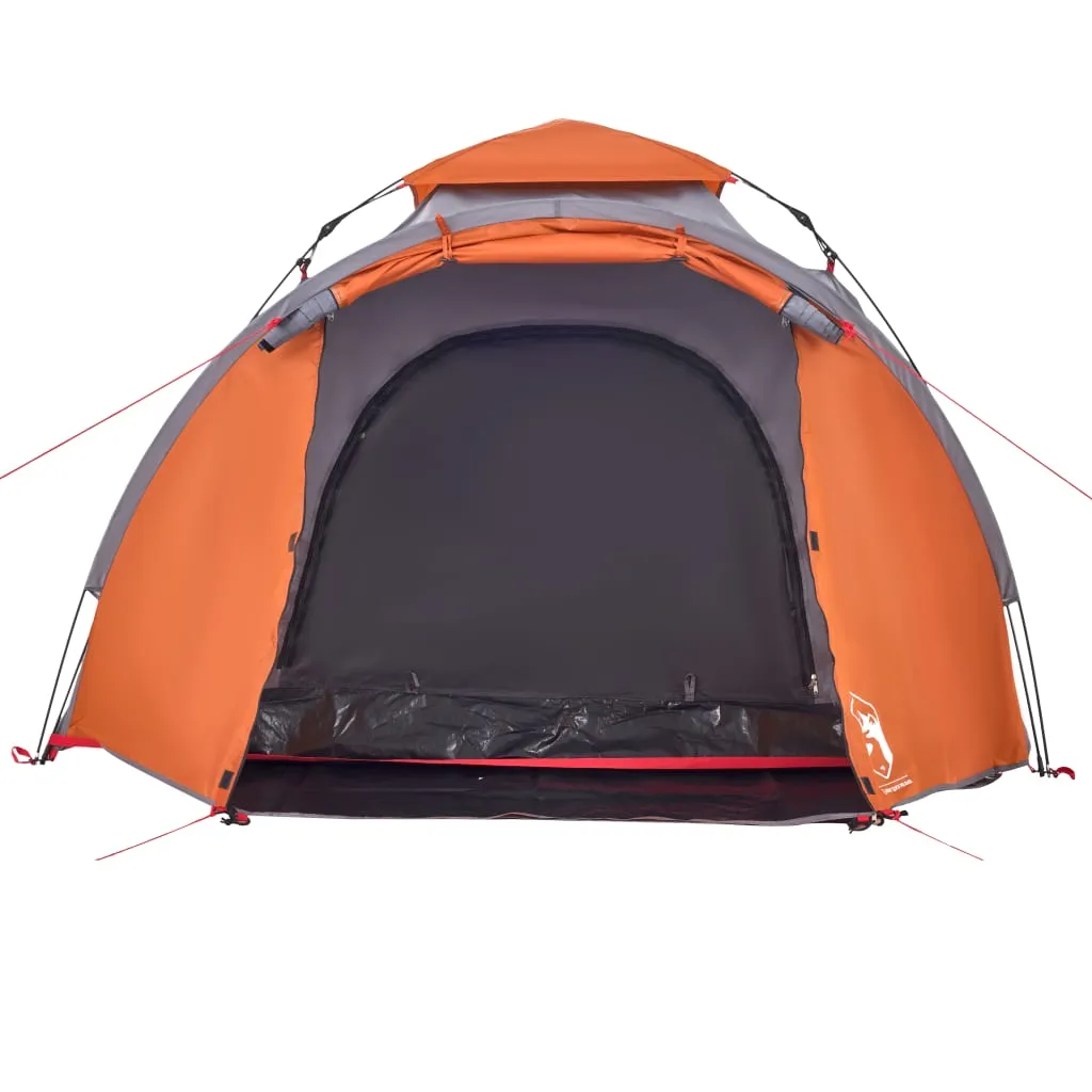 vidaXL Camping Tent Dome 3-Person Grey and Orange Quick Release