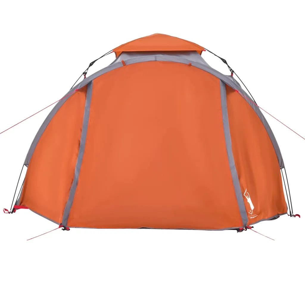 vidaXL Camping Tent Dome 3-Person Grey and Orange Quick Release