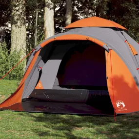 vidaXL Camping Tent Dome 3-Person Grey and Orange Quick Release