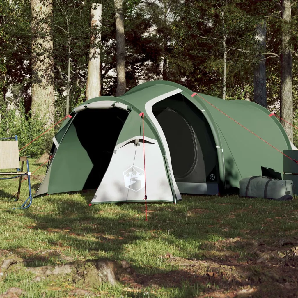 vidaXL Camping Tent Tunnel 2-Person Green Waterproof