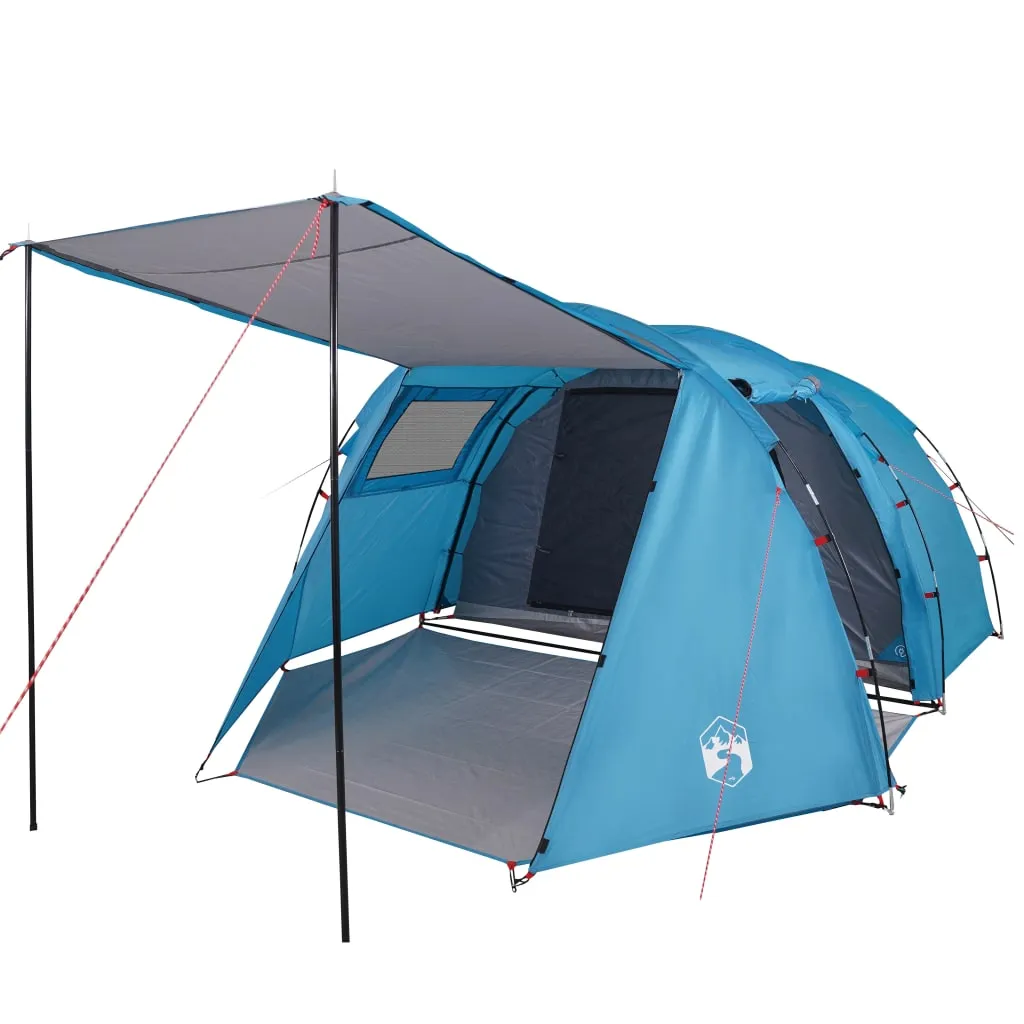 vidaXL Camping Tent Tunnel 4-Person Blue Waterproof