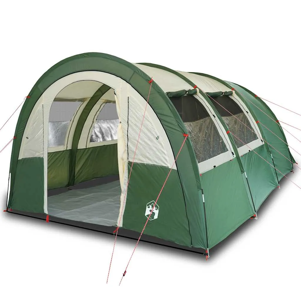 vidaXL Camping Tent Tunnel 4-Person Green Waterproof