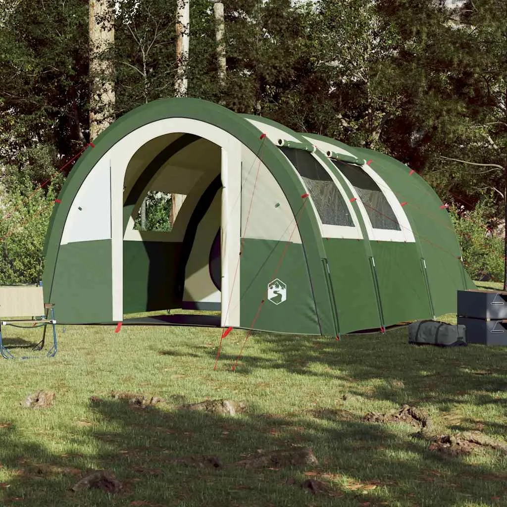 vidaXL Camping Tent Tunnel 4-Person Green Waterproof