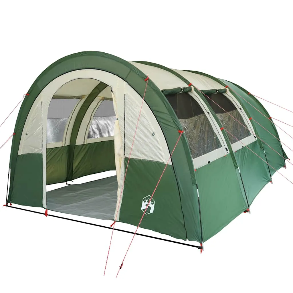 vidaXL Camping Tent Tunnel 4-Person Green Waterproof