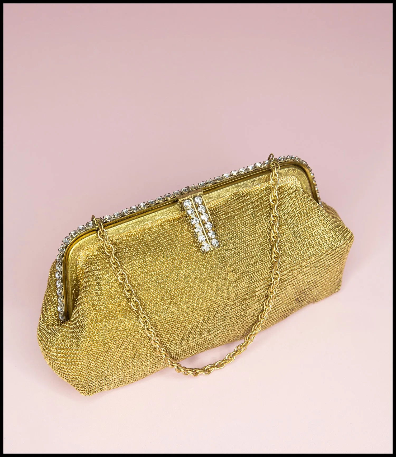 Vintage 1930s Chain Rhinestone Evening Bag