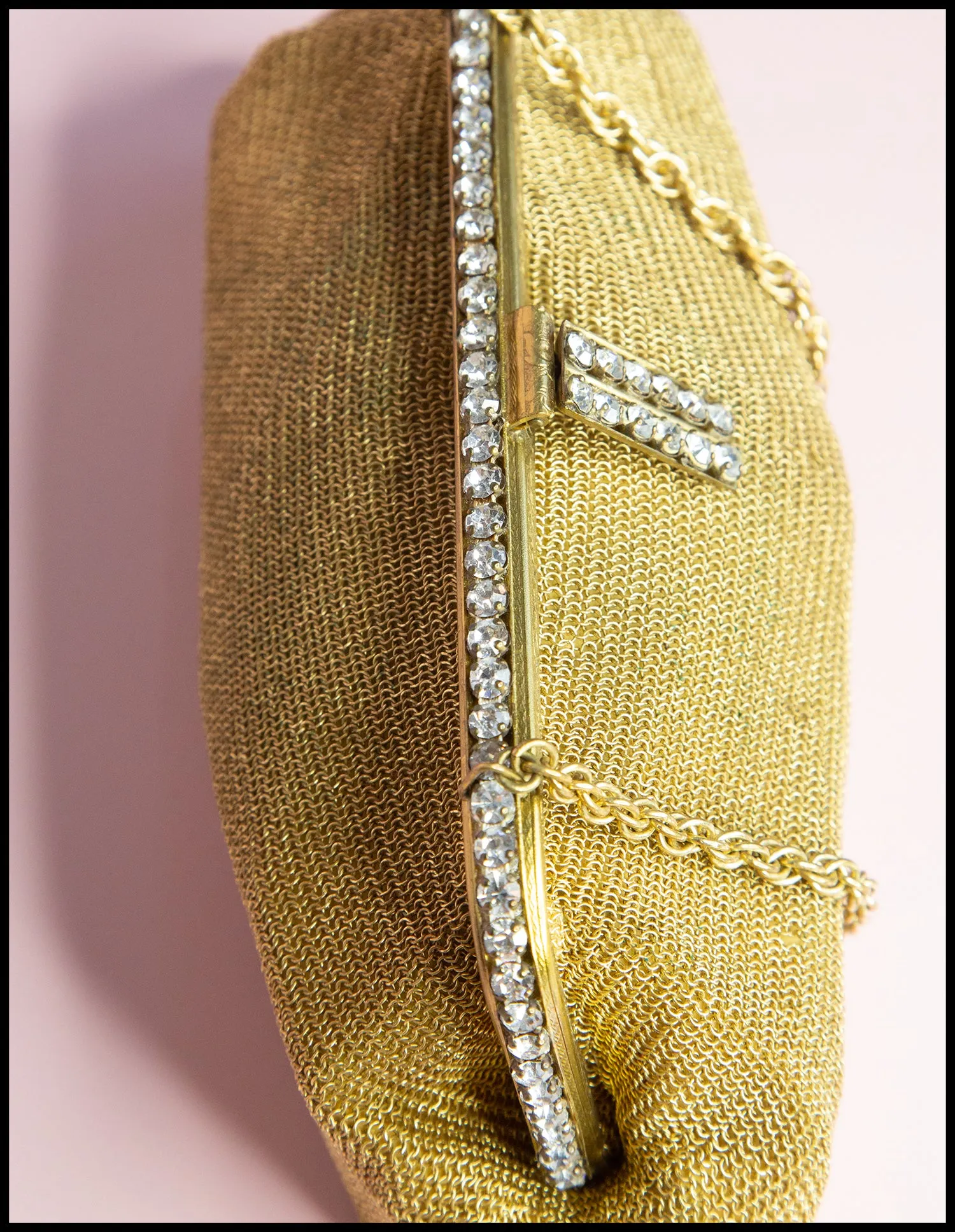 Vintage 1930s Chain Rhinestone Evening Bag