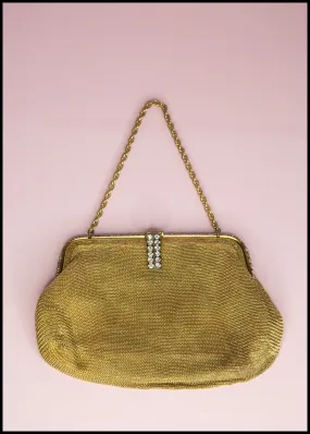 Vintage 1930s Chain Rhinestone Evening Bag