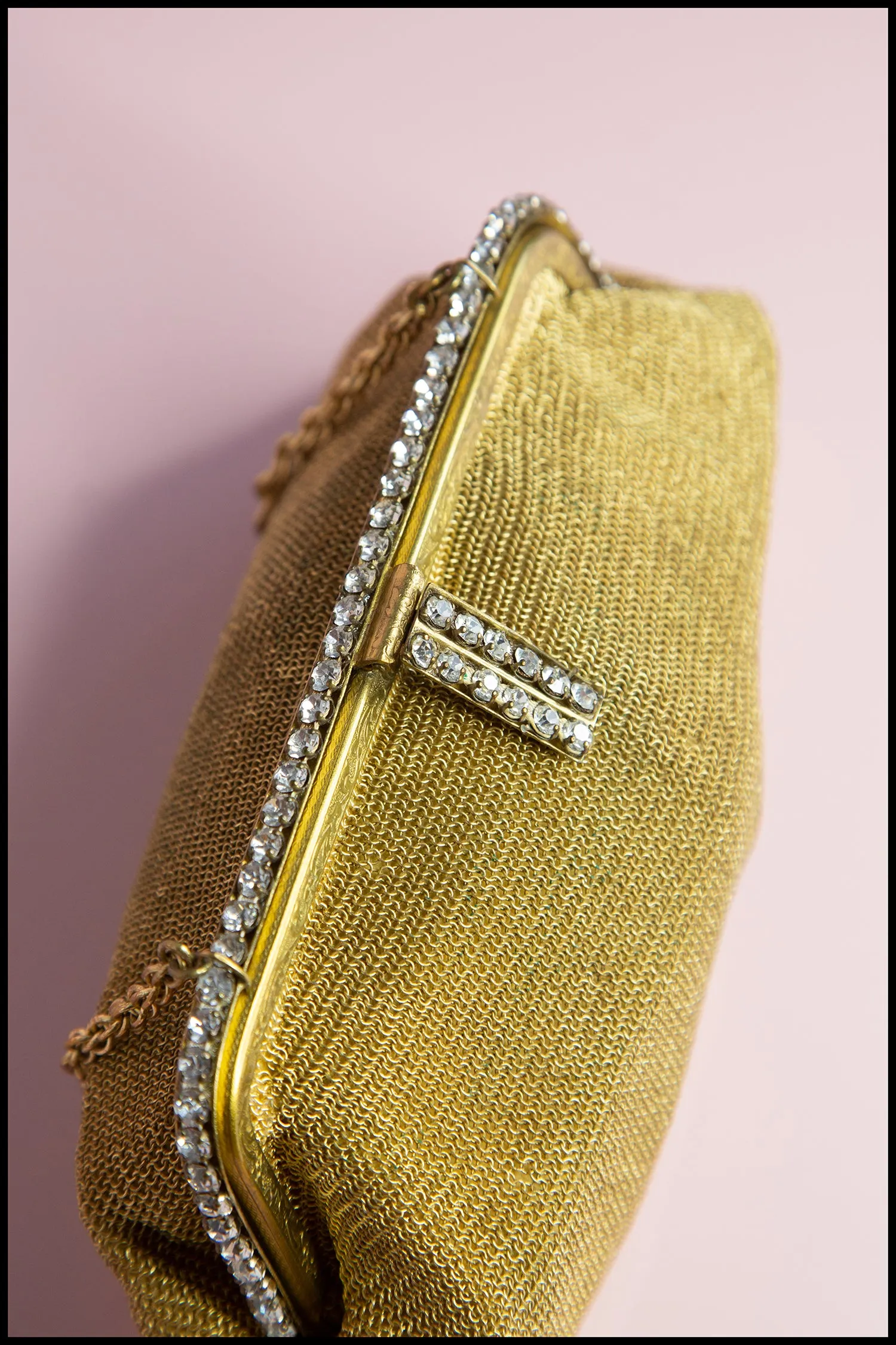 Vintage 1930s Chain Rhinestone Evening Bag