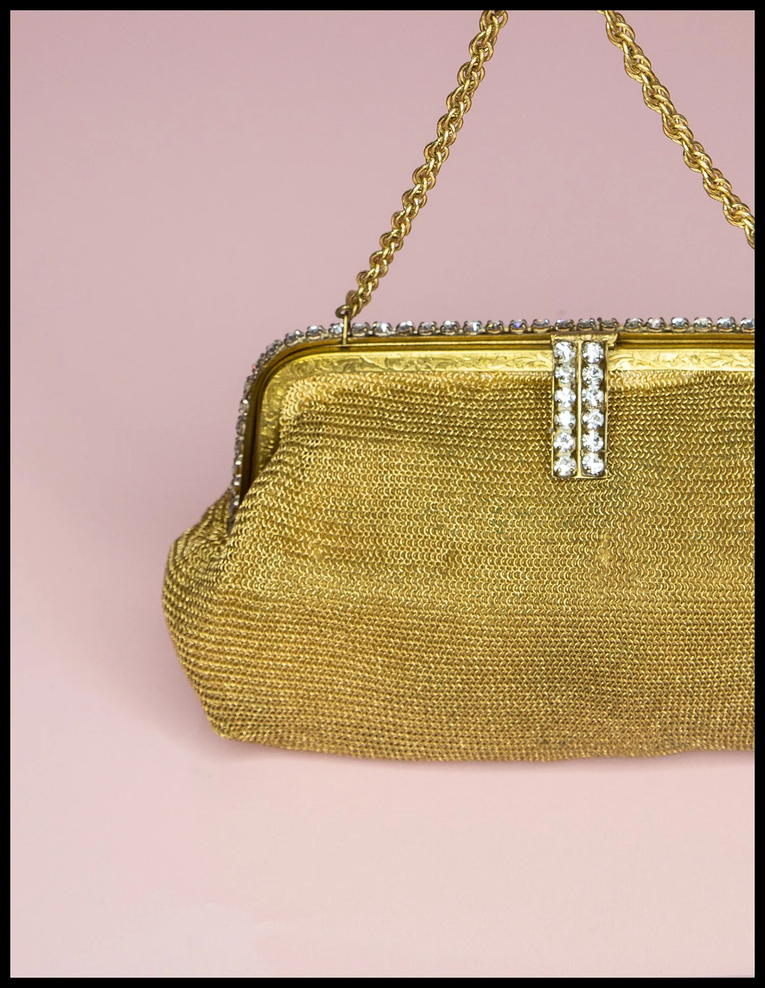 Vintage 1930s Chain Rhinestone Evening Bag