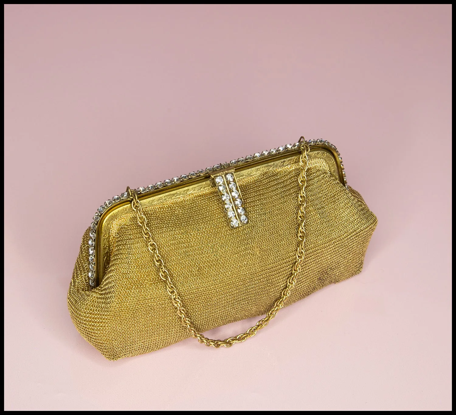 Vintage 1930s Chain Rhinestone Evening Bag