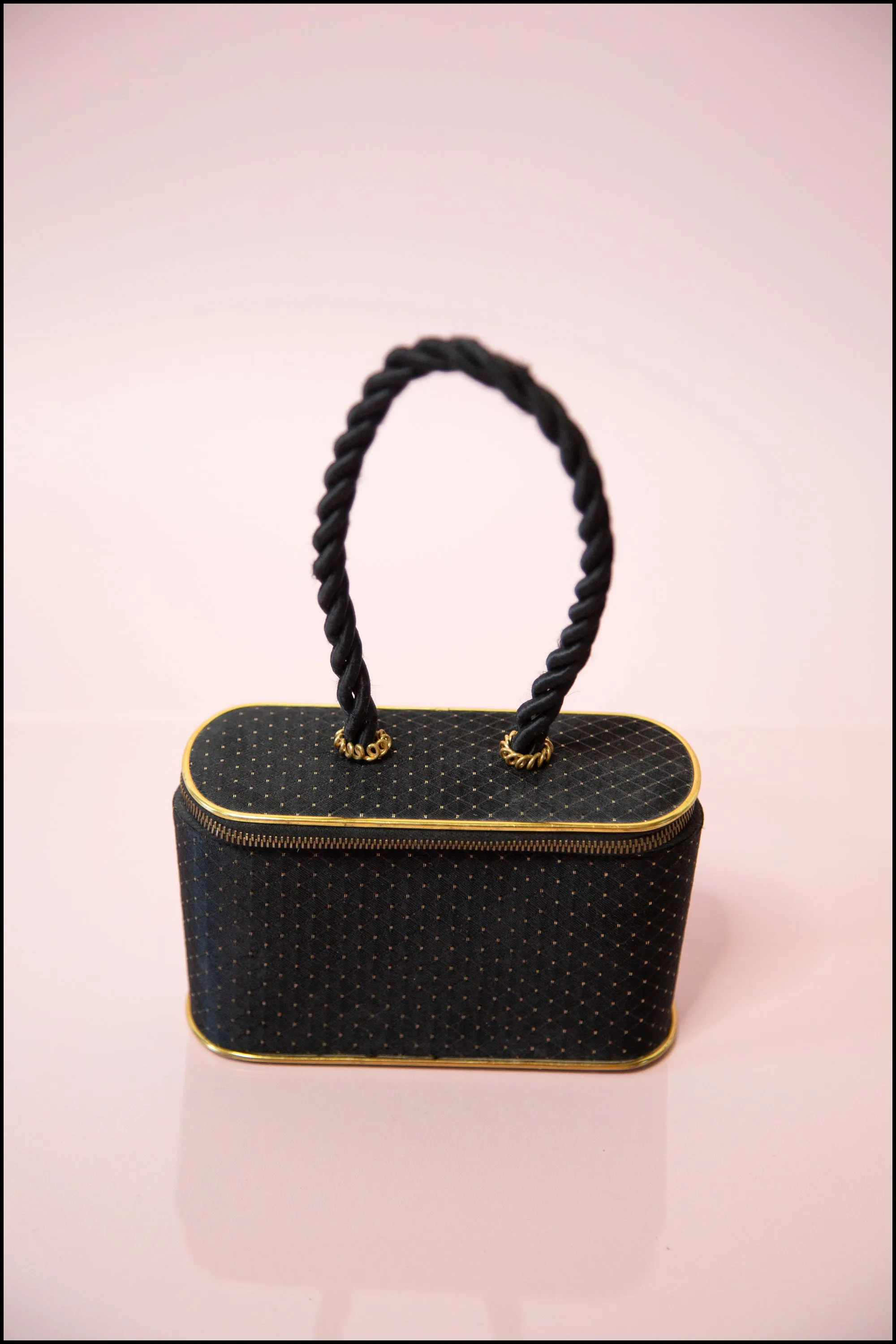 Vintage 1950s Black Evening Box Bag