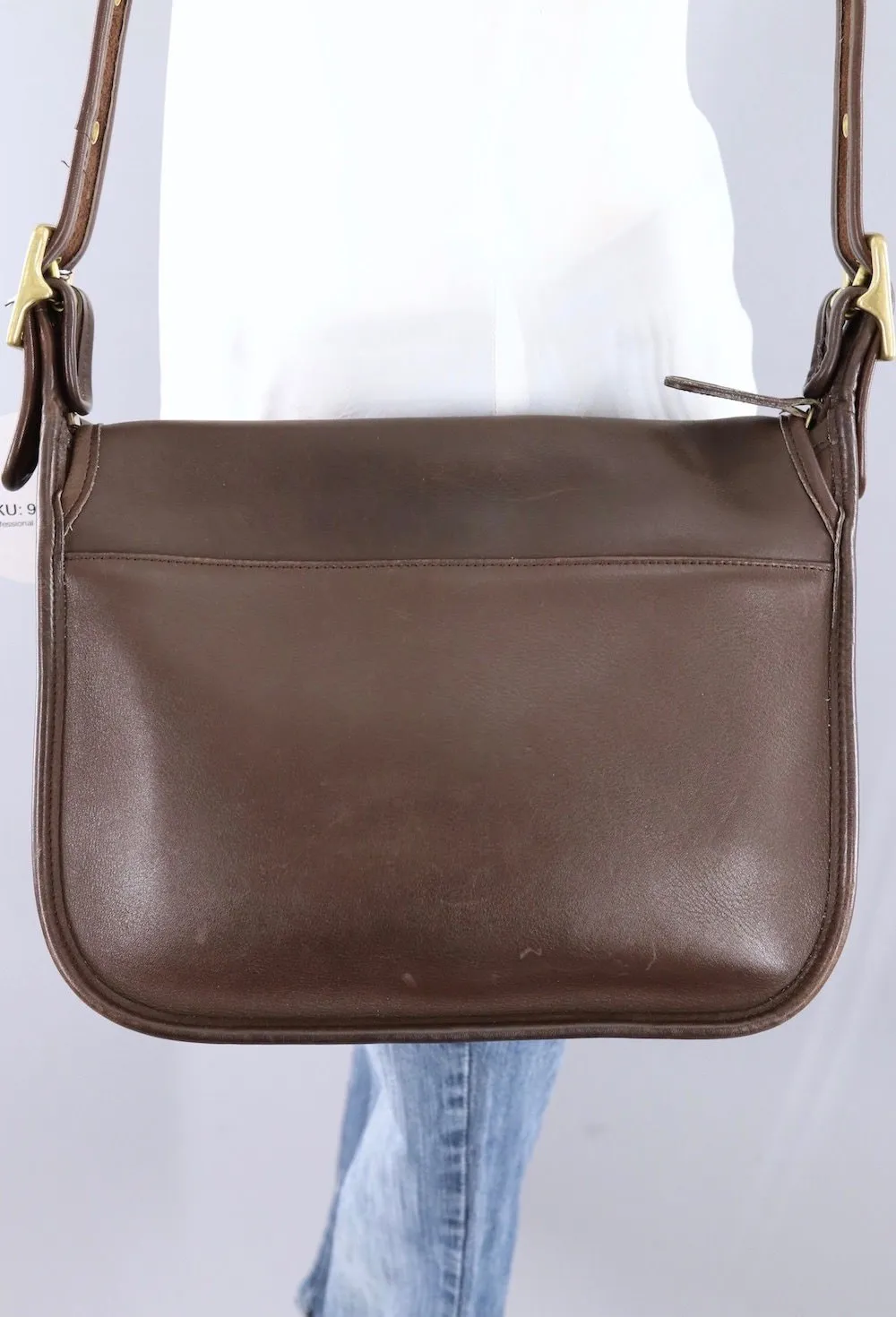 Vintage Brown Leather Coach Messanger Bag / G8P 9951