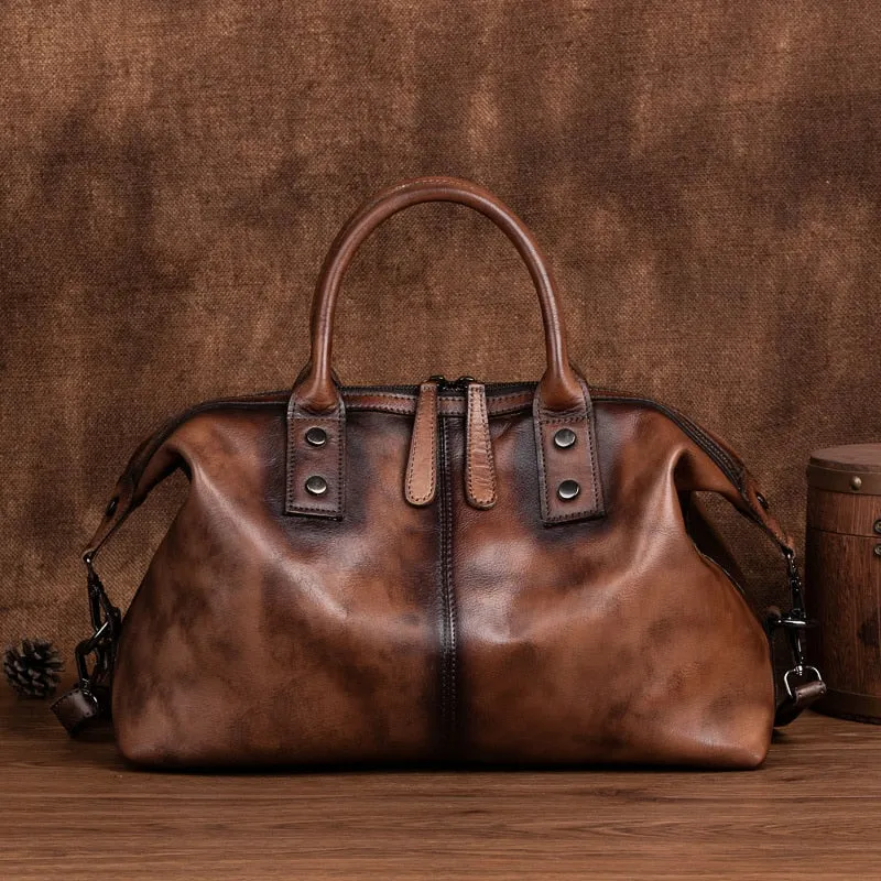 Vintage Cowhide Leather Dumpling Bag