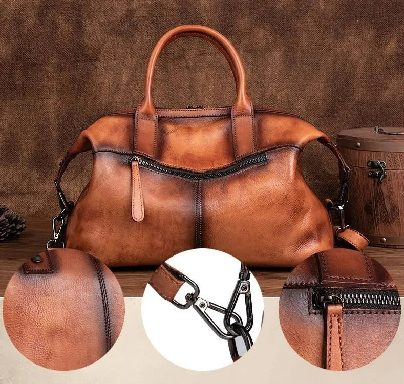 Vintage Cowhide Leather Dumpling Bag