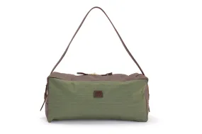 Weekend Warrior Travel Bag - Green Canvas & Chocolate Leather