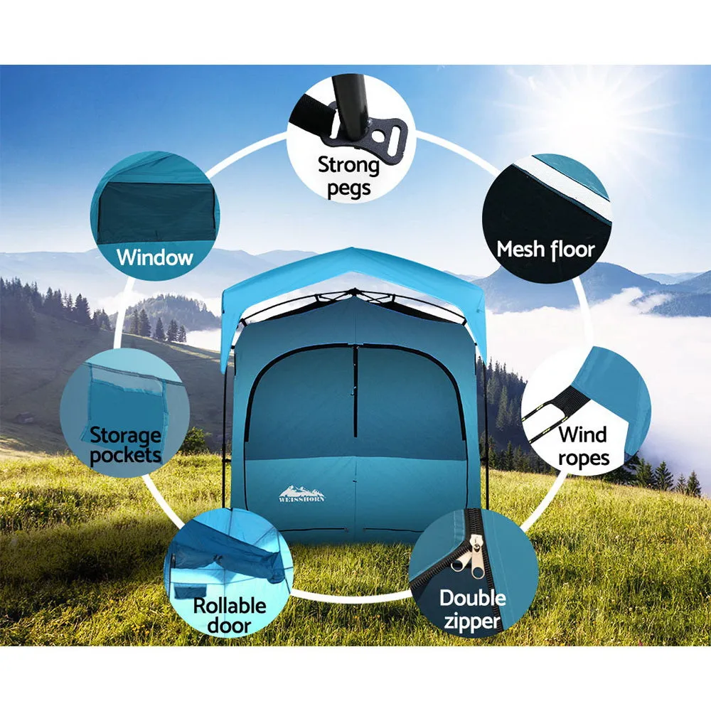 Weisshorn Pop Up Camping Shower Tent Portable Toilet Outdoor Change Room Blue