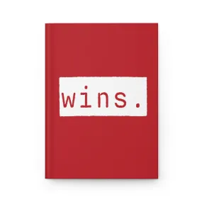 Wins Red Matte Hardcover Journal | Blank Book for Ideas | Lined Notebook Diary Log, Gratitude and Positive Thinking