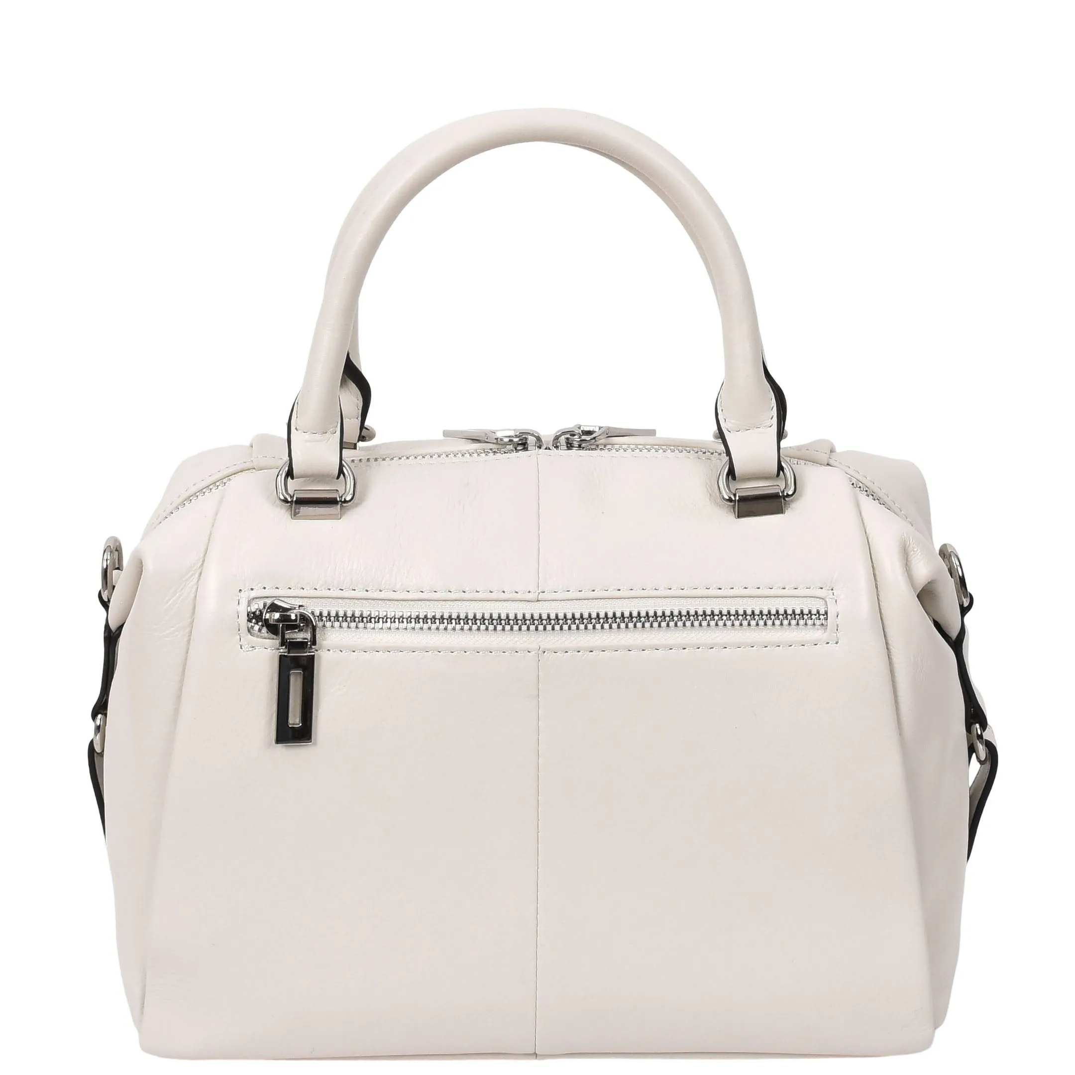 Womens Leather Small Barrel Shape Handbag Luna Ivory