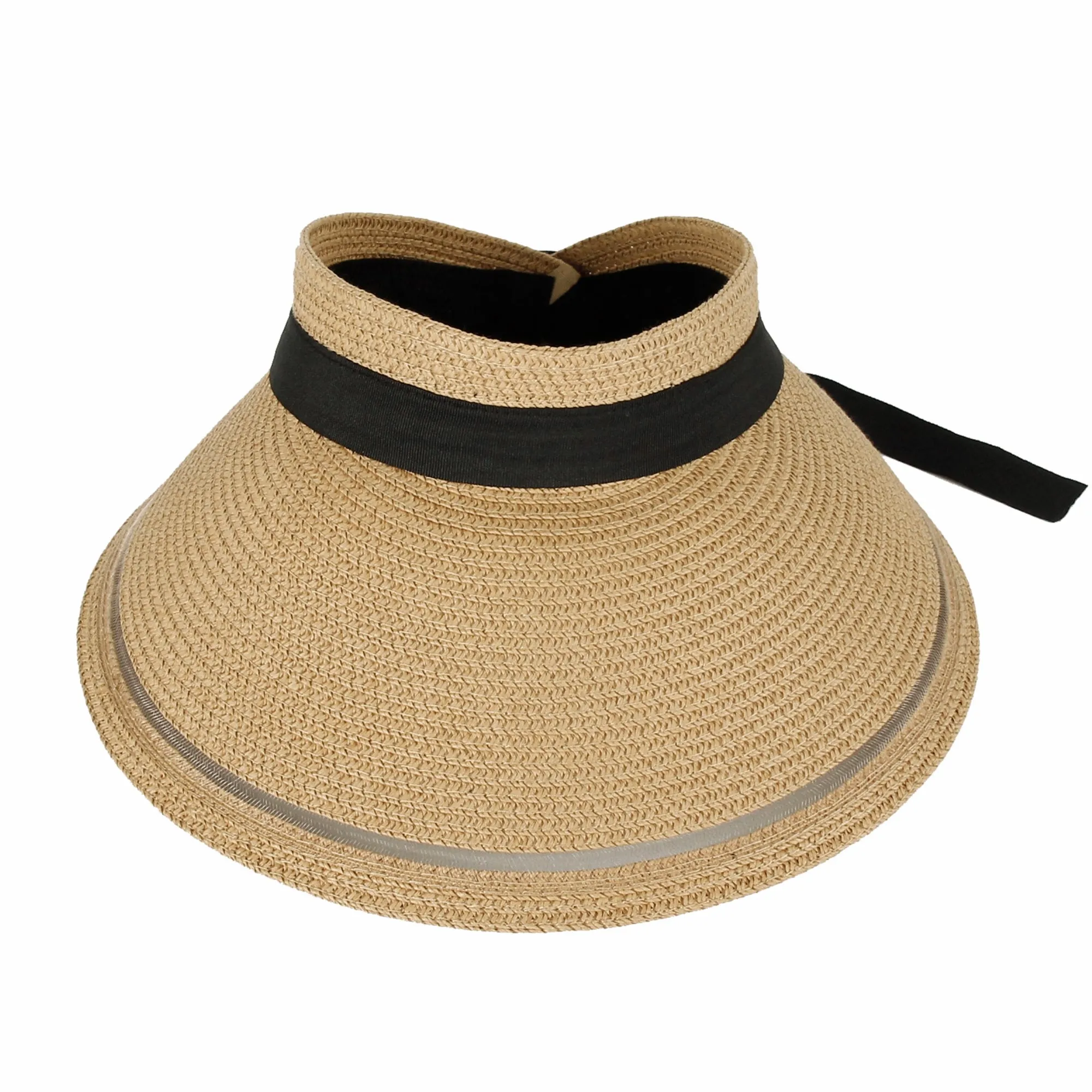 Womens Wide Brim Packable Sun Visor Summer Beach Hat SLV1280